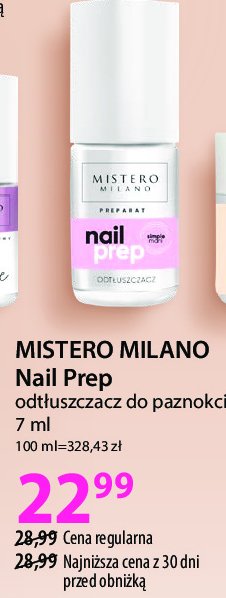 Odtłuszczacz do paznokci nail prep MISTERO MILANO promocja w Hebe