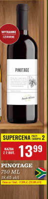 Wino PINOTAGE czerwone wytrawne promocja w Biedronka
