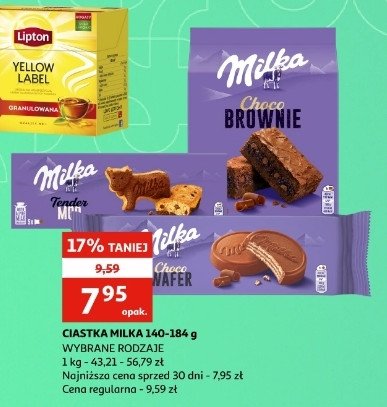 Ciastko czekoladowe z kremem i kawałkami czekolady Milka choco brownie promocja