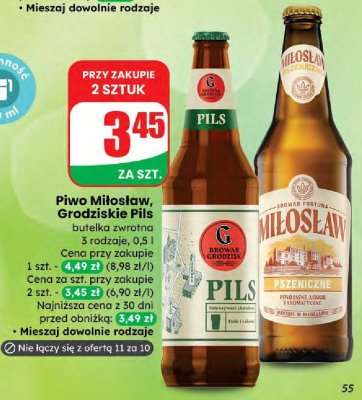 Piwo Pils butelka zwrotna 3 rodzaje promocja w Dino