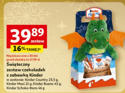 Świąteczny zestaw czekoladek z zabawką Kinder promocja w Auchan