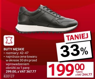 Buty męskie skórzane rozmiary: 42-47 promocja w Selgros