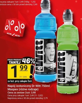 Napój izotoniczny Dr Witt 750ml - Maspex (różne rodzaje) promocja w Hitpol