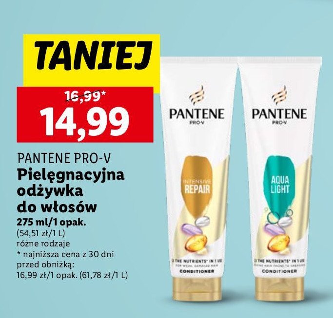 Balsam do włosów Pantene pro-v aqua light promocja w Lidl