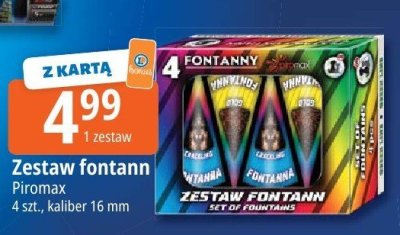 Fajerwerki Zestaw fontann Piromax 4 szt., kaliber 16 mm promocja w Leclerc