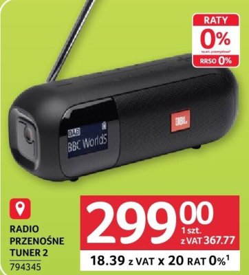 Radio przenośne Tuner 2 JBL promocja w Selgros