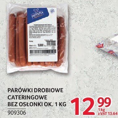 Parówki drobiowe cateringowe bez osłonki Indykpol ok. 1kg promocja w Selgros