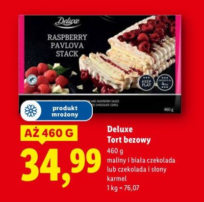 Tort bezowy Deluxe Raspberry Pavlova Stack promocja w Lidl