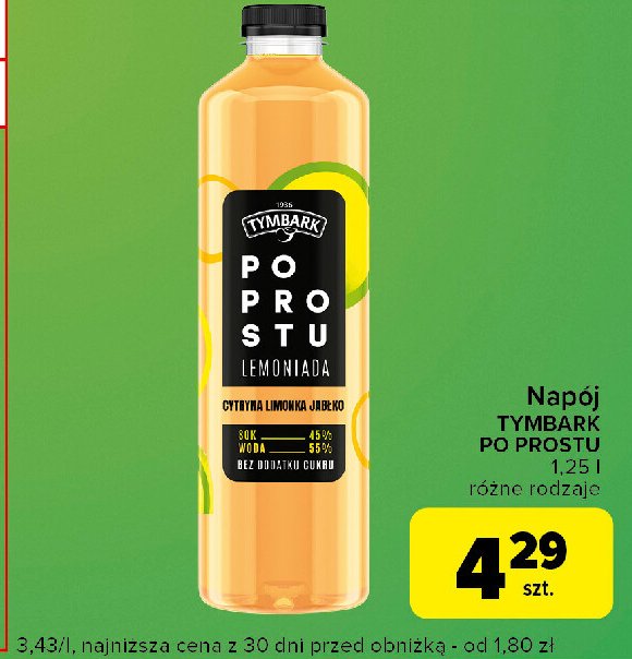 Napój cytryna-limonka Tymbark po prostu promocja