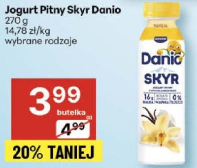 Jogurt pitny Skyr Danio różne rodzaje promocja w Delikatesy Centrum