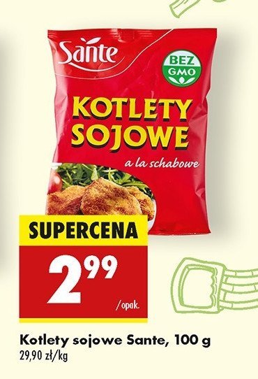 Kotlety sojowe a'la schabowe Sante promocja w Biedronka