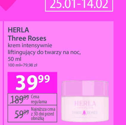 Krem do twarzy Herla three roses promocja