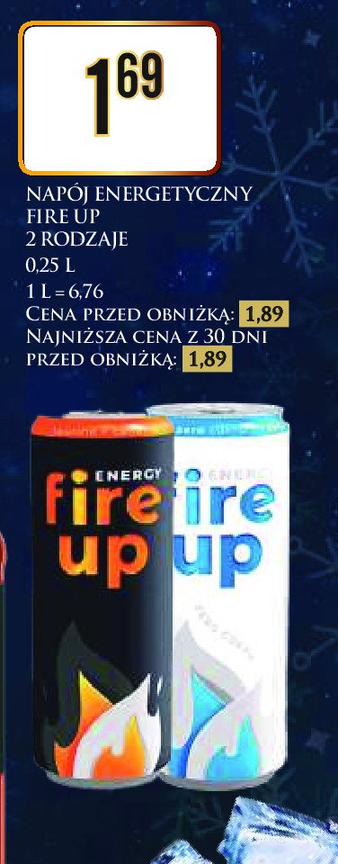 Napój zero cukru FIRE UP promocja w Dino