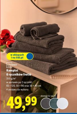 Komplet 6 ręczników frotté LIVARNO promocja w Lidl