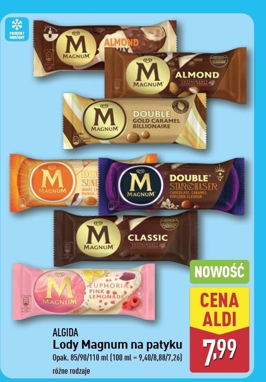 Lód starchaser Algida magnum double promocja w Aldi