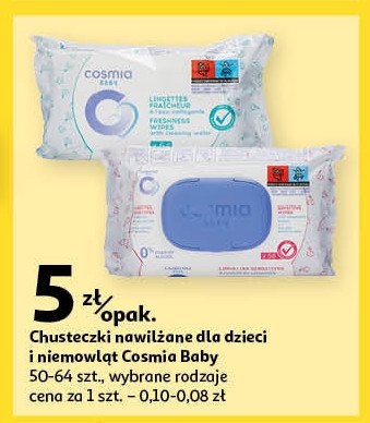 Chusteczki nawilżane new born z nagietkiem Cosmia baby promocja