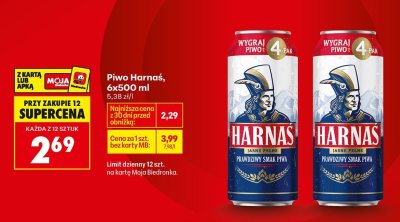 Piwo Harnaś, 6x500 ml promocja w Biedronka