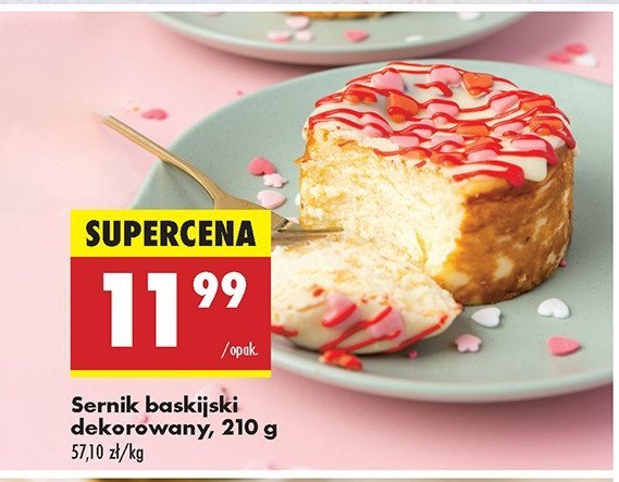 Sernik baskijski dekorowany promocja