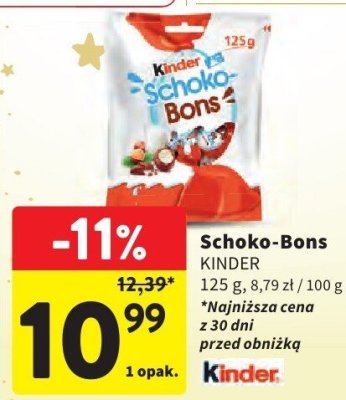 Czekolada Schoko-Bons KINDER promocja w Intermarche