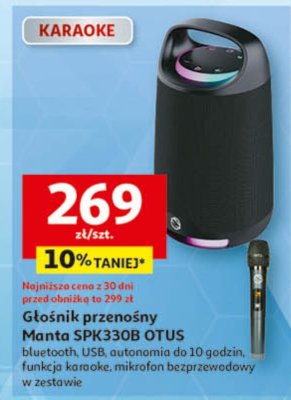 Głośnik przenośny Manta SPK330B OTUS promocja w Auchan