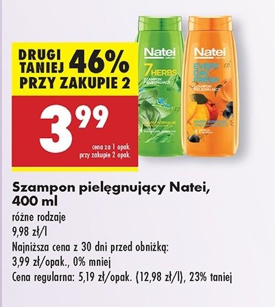 Szampon do włosów Natei every day fresh promocja w Biedronka