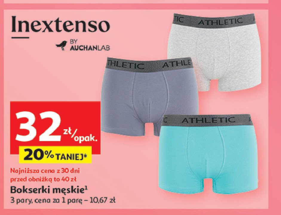 Bokserki m臋skie Auchan inextenso promocja