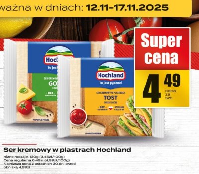Ser kremowy w plastrach Hochland promocja w Supeco