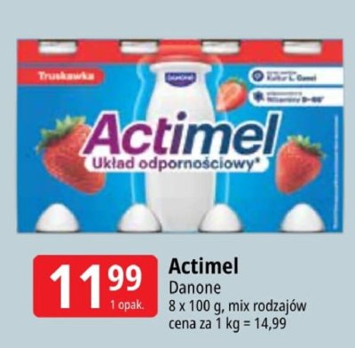 Actimel jogurt pitny truskawka Danone promocja w Leclerc