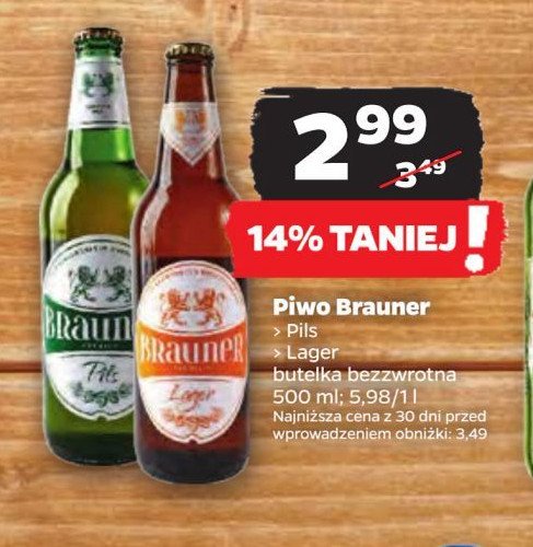 Piwo Brauner lager promocja
