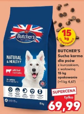 Sucha karma dla psów z kurczakiem, z wołowiną 15kg   promocja w Kaufland