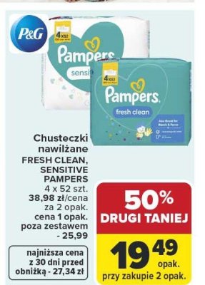 Chusteczki nawilżane Fresh Clean Pampers promocja w Carrefour