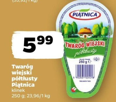 Twaróg wiejski półtłusty  promocja w Netto