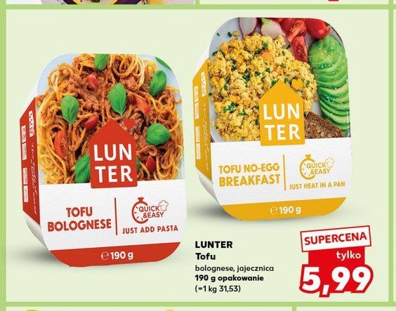 Tofu bolognese Lunter promocja