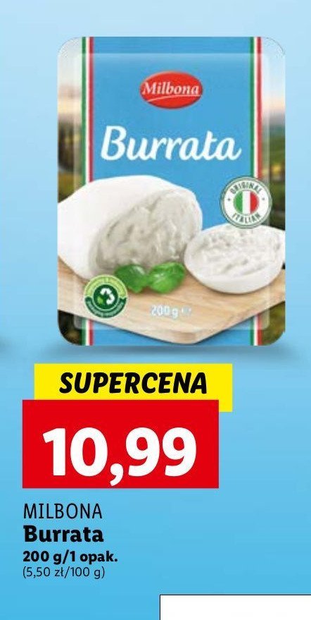 Ser burrata Milbona promocja