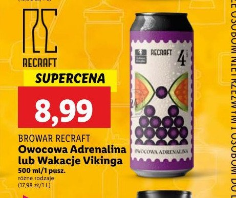 Piwo owocowa adrenalina RECRAFT promocja