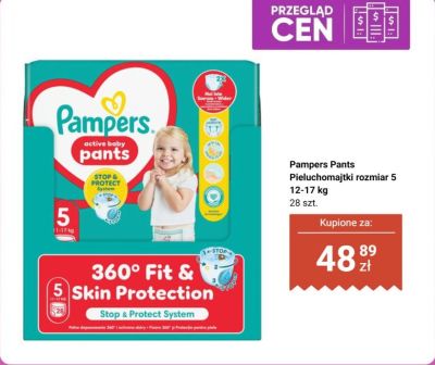 Pieluchomajtki Pants rozmiar 5, 12-17 kg Pampers promocja w Biedronka