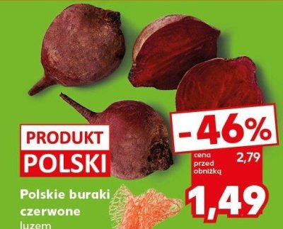 Polskie buraki czerwone luzem promocja w Kaufland