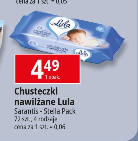 Chusteczki nawilżane z pantenolem Lula promocja