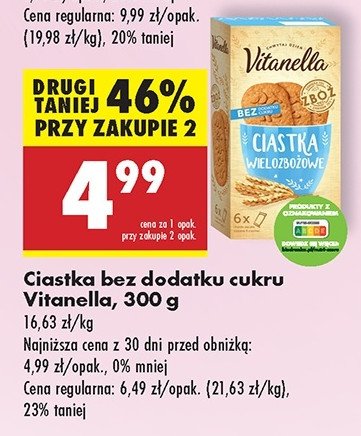 Ciastka wielozbożowe z mlekiem Vitanella promocja w Biedronka