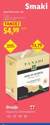 Wino Alazani Valley białe półsłodkie 3 l Tanadi promocja