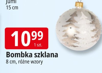 Bombka szklana 8 cm, różne wzory promocja w Leclerc