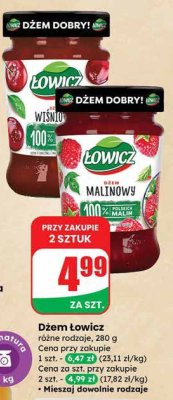Dżem różne rodzaje Łowicz promocja w Dino