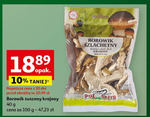 Borowik szlachetny suszony Polgrzyb promocja w Auchan