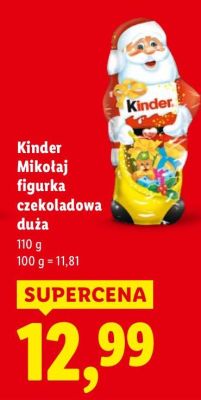 Kinder Mikołaj figurka czekoladowa duża promocja w Lidl
