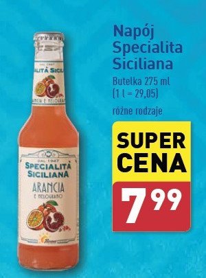 Napój lekko gazowany czerwona pomarańcza Specialita siciliana promocja