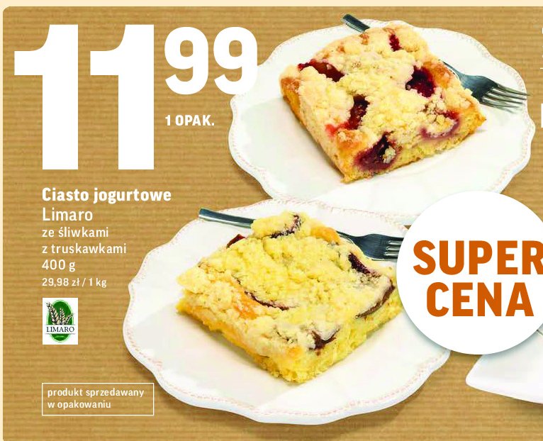 Ciasto jogurtowe ze 艣liwk膮 Limaro promocja