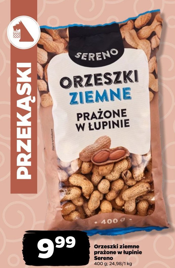 Orzeszki ziemne prażone w łupinie Sereno promocja w Netto