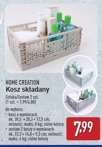 Kosz składany 22.2 x 14.7 x 9.3 cm Home creation promocja w Aldi