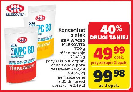 Odżywka białkowa wpc 80 waniliowa Mlekovita sba promocja w Carrefour