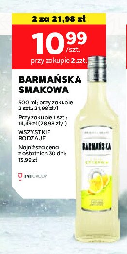 Wódka BARMAŃSKA CYTRYNOWA promocja w Stokrotka